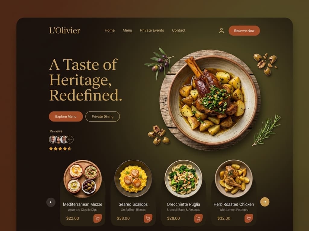 The Rustic Grill - Restaurant website design by SafaSites